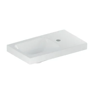 Geberit iCon light Handwaschbecken 501832001 53x31cm, Hahnloch rechts, ohne Überlauf, mit Ablagefläche, weiß