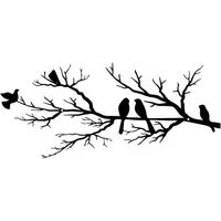 FOUORTUNATE-BEE Wanddekoobjekt Wanddekoration mit Vögeln aus Metall Wandskulptur zum Aufhängen (lebendige Vögel auf AST Silhouette Wanddekoration)