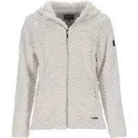 Rivercreek Fleecejacke Damen Jacke Fleece mit Zick-Zack-Streifen-Muster & Frontreißverschluss Zweifarbige Optik, Angeschnittene Kapuze, Reißverschlusstaschen