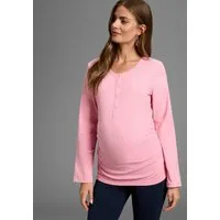 Neun Monate Umstandsshirt 2er Pack Stillshirts mit praktischem Ausschnitt (2-tlg) 2er Pack Umstands-Shirt für Schwangerschaft und Stillzeit