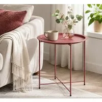 Koopman Beistelltisch Metalltisch Sofatisch Tisch 50x47cm Rosa (Stück, 1-St., Packung), Ø 47cm, runde Tischplatte, Höhe 50cm, hoher Rand