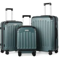 TAN.TOMI Kofferset 3-Tlg ABS Handgepäck Koffer-Set Rollkoffer Reisekoffer, 4 Rollen, Reisetrolley Leicht mit 4 Rollen 360° Große Kapazität Trolley