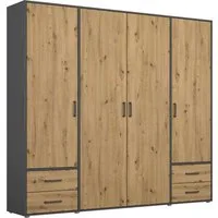 rauch Drehtürenschrank Kleiderschrank Schrank Garderobe Wäscheschrank VOYAGER (in 3 verschiedenen Ausstattungen BASIC/CLASSIC/PREMIUM) mit 2 modernen Griffvarianten, mit Außenschubladen MADE IN GERMANY