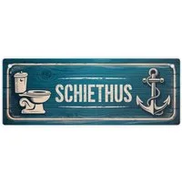 speecheese Metallschild Nautisches SCHIETHUS Metallschild für maritimes Badezimmer