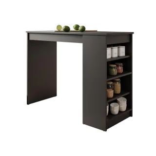 Mirjan24 Bartisch, Schwarz, Holzwerkstoff, 3 Fächer, 115x102x50 cm, Esszimmer, Barmöbel, Bartische