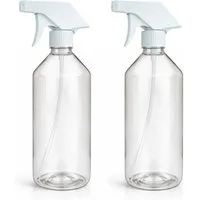 mikken Sprühflasche leere Flasche 500 ml aus PET transparent Laborflasche mit Trigger, (Spar-Set, 2-tlg., 2er, 4er, 6er, 10er), Fassungsvermögen: 0,5 Liter, Made in Europe