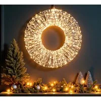 Arnusa LED Dekolicht Leuchtkranz 800 LED 50cm Lichterkranz Weihnachtsbeleuchtung mit Timer, Ein- Aus, LED fest integriert, warmweiß, Kranz für Innen und Außen mit 3 Meter Kabel Weihnachtskranz