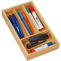 relaxdays Schubladeneinsatz Schubladenorganizer mit 4 Fächern