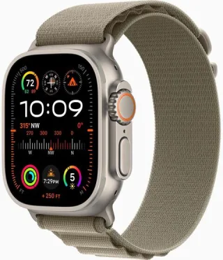 Apple Watch Ultra 2 49mm Cellular Titangehäuse silber Alpine Loop olive