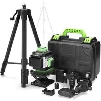 GARRYFIZH Laserwasserwaage Wasserwaagen Kreuzlinienlaser 16 Laserlinien Laserwasserwaage, (Automatische Nivellierung), 2 Akku & Basisstation & Wandhalterung & Hebeplattform & Fernbedienung