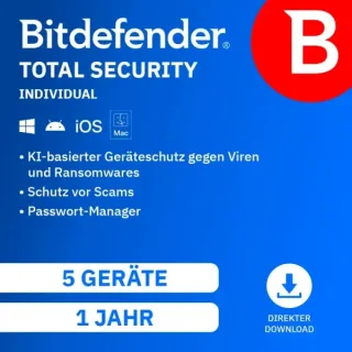 Bitdefender Total Security Individual 2026 (Jahr(e): 2 Jahre)