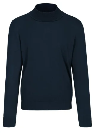 COMMANDER Finest Clothing - Stehbund Pullover, uni dark navy - Gr. - M