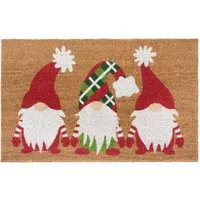HANSE Home Fußmatte Mix Mats Kokos Christmas Gnomes, Türmatte, rechteckig, Höhe: 15 mm, Weihnachten, Schmutzfangmatte, Outdoor, Rutschfest, Innen, Kokosmatte