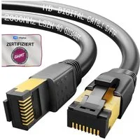 HB-DIGITAL Patchkabel CAT 8 LAN Kabel Netzwerkkabel CAT 8.1 RJ45 S/FTP LSZH Netzwerkkabel, (200 cm), Premium Qualität Durchmesser Ø7,5 mm ± 0,2 mm