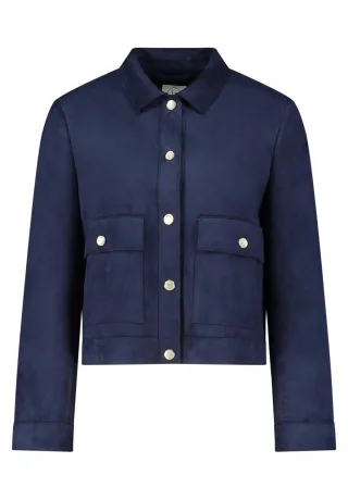 Betty & Co - Kunstfell-Jacke Dunkelblau - Gr. - 44