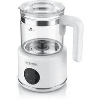 Arendo Milchaufschäumer mit 500 ml Glas Behälter, elektrisch, für heißen & kalten Milchschaum, 600 W, 2 Einsätze, für Cappuccino Latte Macchiato heiße Schokolade uvm.