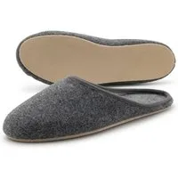 Pantoffelmann Leichte Pantoffel Herren Damen Filzpantoffeln Filz Hauschuh Gummisohle Pantoffel (1 Paar) Filzpantoffeln, Gästepantoffel besonders leicht