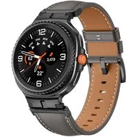 Wigento Smartwatch-Armband Leder für Samsung Galaxy Watch 9 / 8 / 8 Classic Metall Connector, Leder Armband mit Metall-Connector