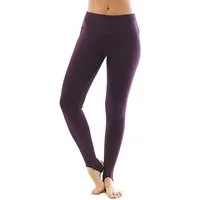 YESET Leggings Thermo Fleece hoher Bund mit Steg Leggings Baumwolle Leggins dunkellil