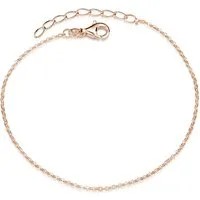 Materia Armkette Damen Rosegold Ankerkette Ø1mm 18-21cm SA-124, 925 Sterling Silber, rosevergoldet