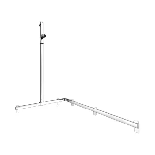 KEUCO AXESS Eck-Duschhandlauf 90° mit Brausestange, Metall, B: 115 H: 130,1 T: 85 cm, 35015010202 35015010202