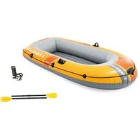Intex Schlauchboot 66312, (Set, -, mit 2 Paddeln und Luftpumpe), Komplett Set mit Paddel und Luftpumpe