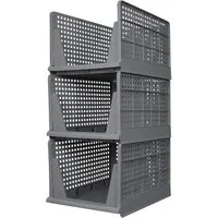 JEOBEST Schubladenbox Stapelbarer Kleiderschrank, Küche, Bad, (3 St, XL) Aufbewahrungsbox, Faltbare Schubladenboxen