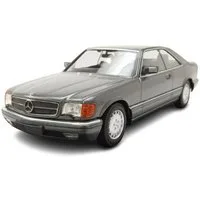 Maxichamps Modellauto Mercedes 560 SEC W126 1986 grau metallic, Maßstab 1:43
