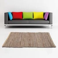 Bestlivings Teppich, eckig, Flicken - Lederteppich, Flickenteppich aus Echt-Leder, handgefertigt