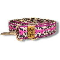 D by E Couture Hundeleine "Pink Leo Love I", gepolstert, 3-fach verstellbar, 30mm breit, Handmade