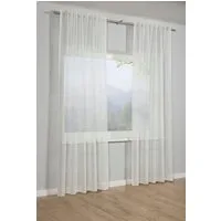 Sehlbach Gardine Schal Etamine Querstreifen (1 St), Schlaufen, transparent, mit Gardinenband und verdeckten Schlaufen