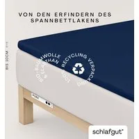 Schlafgut Spannbettlaken PURE TOPPER Bio-Baumwolle mit Elasthan 170 g/m² für Topper bis 10 cm, Jersey-Elasthan, Gummizug: rundum, (1 Stück), PREMIUM Laken für Matratzen bis 10 cm Höhe, dehnbar, blickdicht