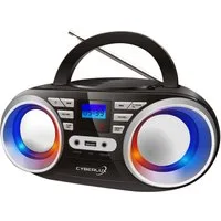 Cyberlux CL-800 tragbarer CD-Player (CD, tragbar,Boombox,LED-Disco-Beleuchtung,FM Radio mit MP3 USB)