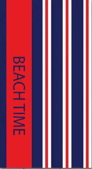 KATAG - Jac.Vel.Strandtuch beach stripe red - Gr. - 90