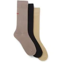 HUGO Businesssocken 3P RS UNI CC (Packung, 3-Paar, 3er Pack) mit kontrastfarbenen HUGO Logo-Schriftzug