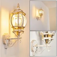 hofstein Außen-Wandleuchte »Meyen« Außenwandlampe, Aluguss in Weiß/Gold m. Kunststoff-Scheiben, ohne Leuchtmittel, m. E27, Außenleuchte