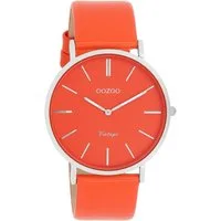 OOZOO Quarzuhr Vintage Damenuhr C20320 Orange Lederband Orange 40 mm