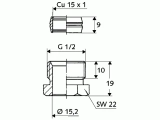 Schell Klemmringverschraubung 1/2"x15mm mattnickel 265760499