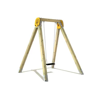 Öffentliche Einzelschaukel PRO Hop für Spielplätze - Stabiles Massivholz - Langlebige Edelstahlketten - Platzsparendes Design - Kinderspaß von Wickey