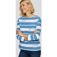Rabe 3/4-Arm-Shirt Sommershirt mit Streifen und Glitzersteinen, Druck
