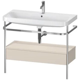 Duravit Happy D.2 Plus c-shaped Set mit Metallkonsole und Schubkasten Taupe Supermatt 975x490x850 mm HP4843O8383