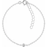 ALEXANDER YORK Silberarmband SOLITÄR weiß, 925 Sterling Silber
