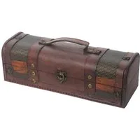 HMF Geschenkbox Vintage Weinbox, Geschenkkiste für besondere Anlässe, Deko Geschenk aus Holz für 1 Weinflasche, Querformat, Portugal
