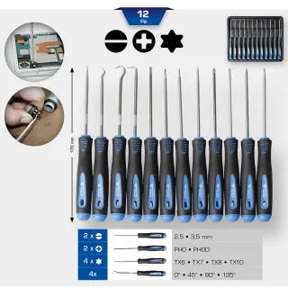 Brilliant Tools Haken- und Schraubendreher-Satz, 12-tlg - BT542080