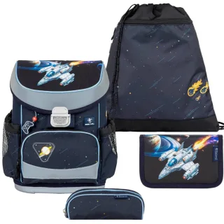 Belmil Schulranzen Set MINI FIT 4tlg. für kleinere Kinder Orion (Motiv: Weltraum)