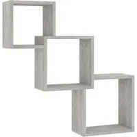 vidaXL Regal Würfel-Wandregale Betongrau 68x15x68 cm Holzwerkstoff, 1-tlg.