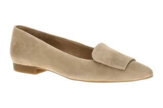 Paul Green Damen Ballerinas 3792-220 Braun Antelope Echtleder Slipper mit spi...