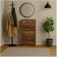 HTI-Living Schuhkipper Schuhschrank Thekla Eiche (Stück, 1 St., 1 Schuhschrank), Schuhkipper mit 3 Fächern
