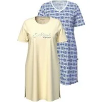 Ulla Popken Bigshirt Bigshirts 2er-Pack Rundhals/V-Ausschnitt Halbarm