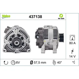 Valeo Lichtmaschine Citroen Fiat Lancia Peugeot 437138